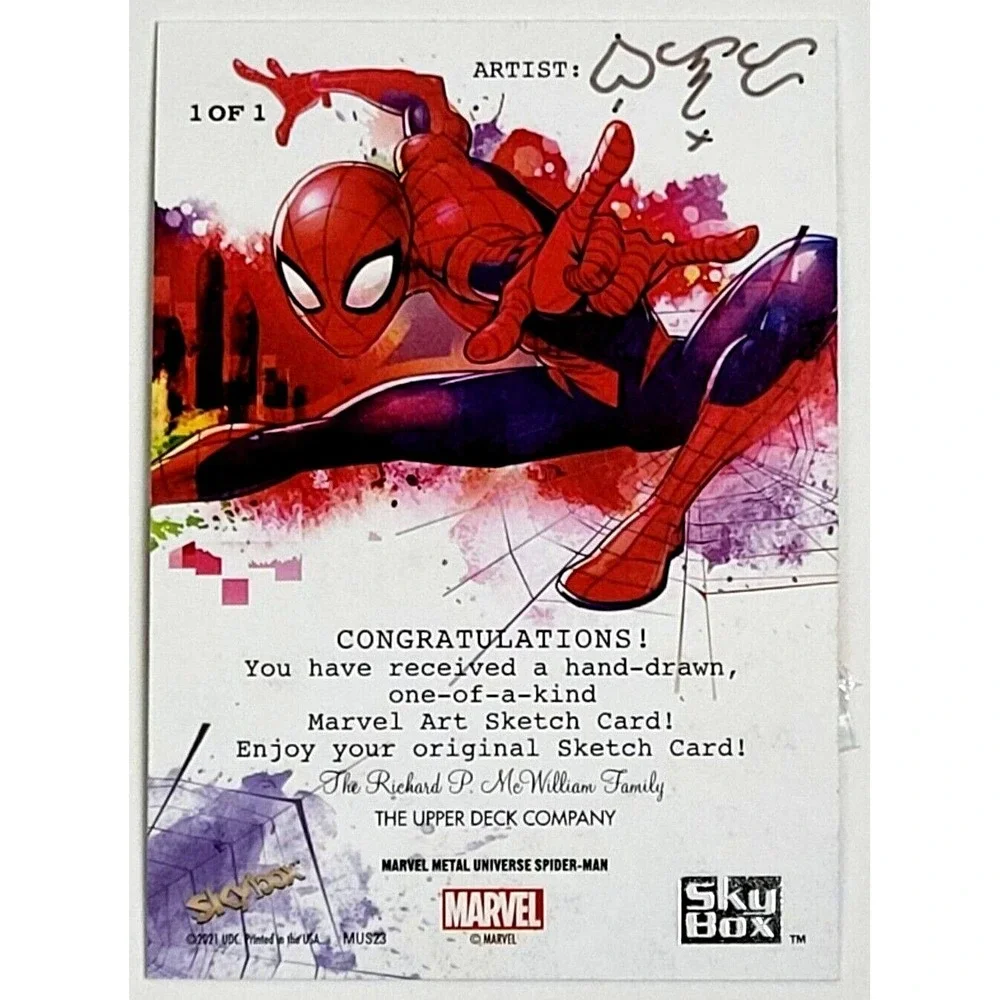 2022 MARVEL METAL UNIVERSE SPIDER-MAN - SPIDER-WOMAN SKETCH CARD 1/1 JOMAR BULDA
